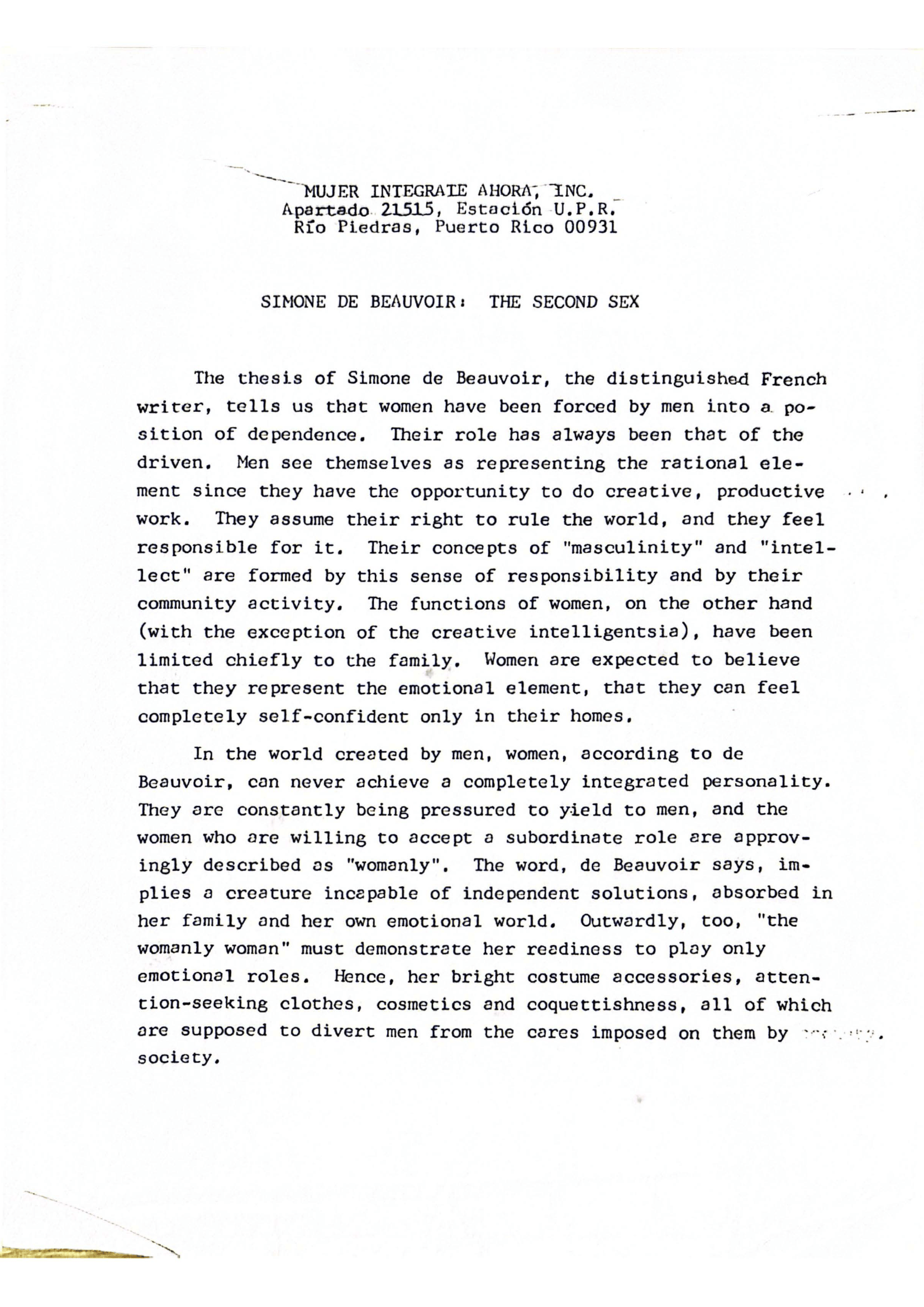 Simone De Beauvoir- The Second Sex-1